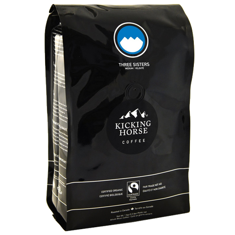 Kicking Horse Coffee Three Sisters Medium Whole Bean Coffee 2.2-Pound Pouch