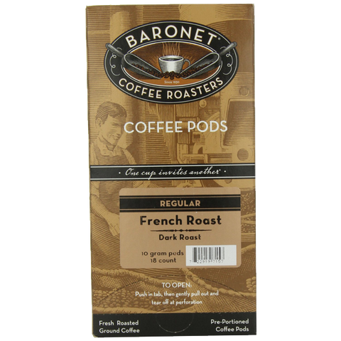 Baronet Coffee French Dark Roast 18-Count Coffee Pods (Pack of 3)
