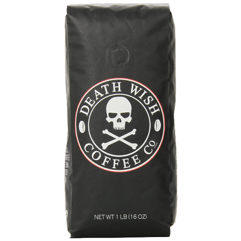 Death Wish Coffee The World's Strongest Coffee Fair Trade Organic Whole Bean 16 Ounce Bag